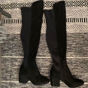 Over the knee faux suede boots